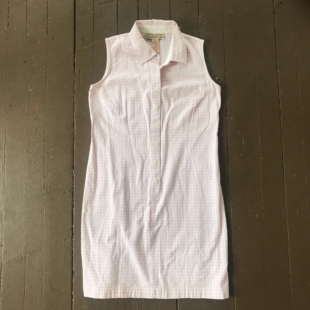 Vintage 90s pink plaid sleeveless midi dress